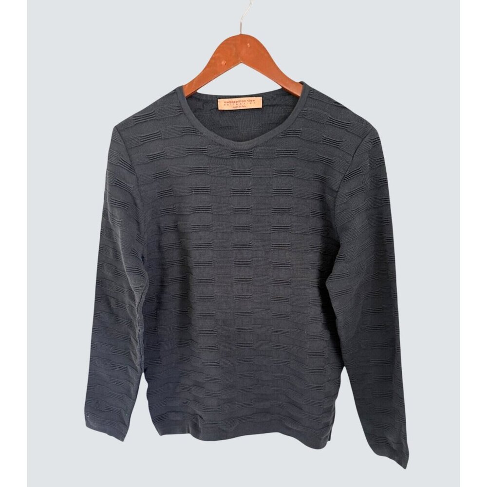 Made in Italy Metropolitan View Collection Textured Gray Knit Sweater Made In It